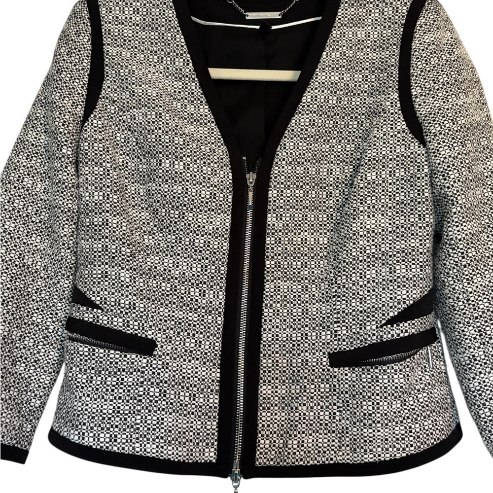 White House Black Market Monochrome Tweed Blazer